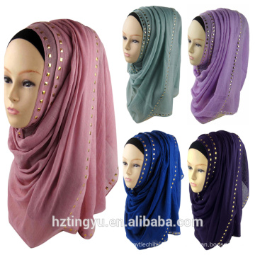 Moda nuevo patrón whosale mujeres llano piedra diamante caliente elegante hijab musulmán